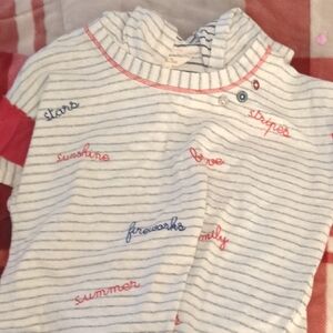 Striped Hoodie with Embroidered Words